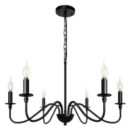 Retro Loft Living Room Chandelier Lighting E14 Vintage American Style Black/Gold Ceiling Chandelier Household Dining Room Light