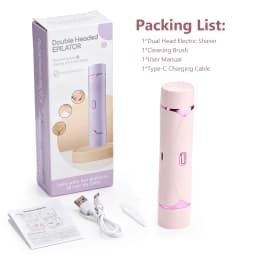 Women's 2-in-1 Dual-Head Electric Razor Painless Bikini Trimmer Wet/Dry Use Detachable Head for Ladies Hair Shaver