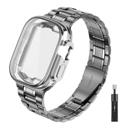 case+Strap for Apple watch Ultra band 44mm 40mm 45mm 41mm 42mm 38mm Metal Stainless Steel bracelet iWatch Series 3 5 6 SE 7 8