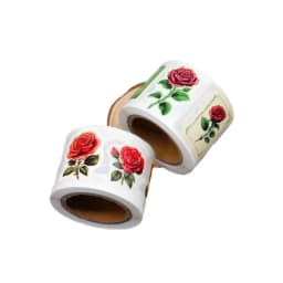 250 Pieces/Rroll Retro Red Rose Flower Pattern Decoration Roll Stickers Laptop Envelope Sealing Stickers