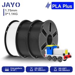 JAYO 3*1.1KG PLA + Filament 1.75MM PLA Plus 3D Printer Filament 1.1KG/roll For FDM Neatly Wound Coloful 3D Printing Material for 3D Printer & Pen