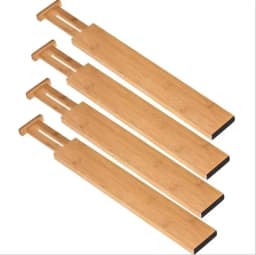 1/2/4Pcs Bamboo Drawer Dividers Organizers Adjustable Expandable Spring Loaded Drawer Separators for Kitchen Bedroom Dresser