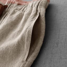 Cotton and Linen Color Blocking High-Waisted Wide-Legged Pants Female Summer New Korean Version of the Loose Temperament Casual