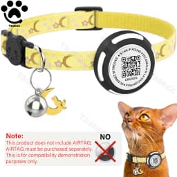 Glow AirTag Cat Collar with Airtag Holder & Pet Name QR Code for Apple Tracker Dual Protection Pet Collar for Kitten Puppy