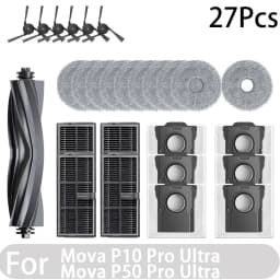 Compatible for Mova P50 Pro Ultra, Mova P10 Pro Ultra Accessories Tricut Brush Hepa Filter Mop Cloth Dust Bag