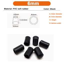 2.5/3/3.5/4/5/6/7/8/10mm PVC Round End Cap Cover Screw Thread Hook Cover Soft Plastic Caps Coat Hanger Anti Protective Sleeve
