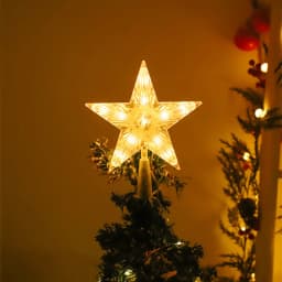 Dia 22CM Christmas Tree Topper Stars String Lights USB Powered RGB Changeable Stars Garland Fairy Lights for Holiday Party Decor