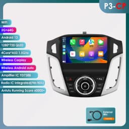 Hizpo 2 Din Android 13 Car Radios for Ford Focus 3 2011 - 2017 MK3 4G Wifi DSP Stereo Carplay Auto GPS Autoradio Nnavigatore