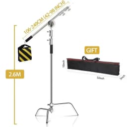Black C Stand SH 2.6M/3.3M Stainless Steel Foldable Light Stand Tripod Magic Leg Photography C-Stand For Spot Light,Softbox