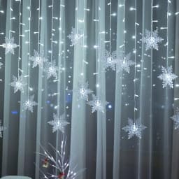 Christmas Snowflake String Lights 3.2M 8 Modes Outdoor Garden Patio Window Roof Decor Warm, White, Multicolor Holiday Decor Set