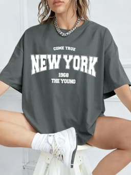 When 1968 The New York Is Young Cotton Woman Tshirts Oversize Daily Tshirts Creativity Streettshirt Individual Casual Clothes