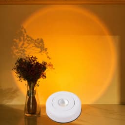 RnnTuu Night Light Battery Powered Touch LED Cabinet Lights Stick On Wall Sunset Lamp for Kitchen Bedroom Closet Cupboard Light