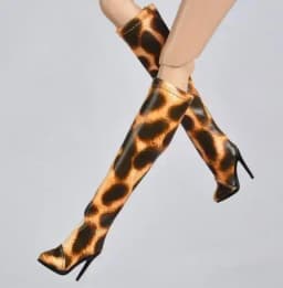 Wrinkle showed up after wearing on your fr dolls boots leopard print FIT for your FR6.0 nu.face 3.0 FR Ⅱ FR2 kissmela F9