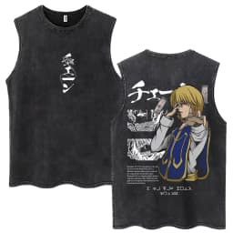 Washed Anime Hunter X Hunter GON·FREECSS Tank Tops Men Women Fashion Vintage Sleeveless T Shirt Cotton Casual Oversized Vests