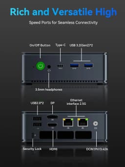 GMKtec M5 Ultra Nucbox Mini PC AMD Ryzen 7 7730U DDR4 3200MT/s Dual Fan Triple Display WiFi6E BT5.2 Desktop Computer Win11 Pro