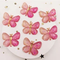 Resin Shiny Colorful Crystal Butterflies Flatback Rhinestone 1 Hole Appliques Ornaments 10pcs Home Figurines decor Crafts