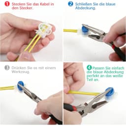 3 Holes Cable Connector Waterproof Connector/Connection Clamps Without Stripping for Gardena/Husqvarna/Worx/Robomow Lawnmower