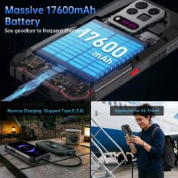 Unihertz 8849 Tank 5 Pro Projector Rugged Phone Thermal Imaging 18GB+1TB 6.73'' Android 16 17600mAh NFC 5G Smartphone