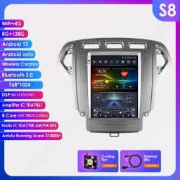 Android Car Radio for Ford Mondeo 4 Galaxy 2006 - 2010 Multimedia Stereo 9.7inch Vertical Screen Carplay Auto Android Headunit