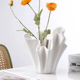 Ceramic Handicrafts Geometric Pleated Patterns Three-dimensional Flowerpot Wrinkled Flower Vase Home Decoration Accessories