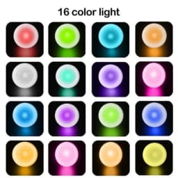 1 Set Multiple Controls 16 Colors Cabinet Light Dimmable LED Round Night Light Portable Cabinet Kitchen Closet Lamps with Remote