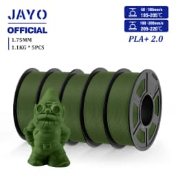 JAYO Updgrade 2.0 PLA+ 3D Filament 1.75mm PLA Plus 3D Printer Filament Neatly Wound 3D Filament PLA For FDM 3D Printer 5 Rolls