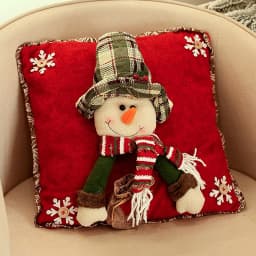 Christmas 3D Cushion Cover Snowman Santa Elk Pattern Pillowcase Sofa Cushion Covers for Home 2026 New Year Christmas Decorations
