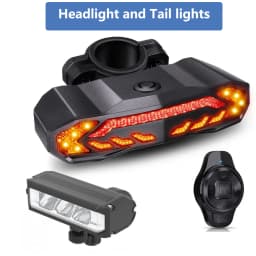 WSDCAM Smart Bike Tail Light with Turn Signals Bike Alarm Horn with Remote Rechargeable Waterproof Bike Rear Bike Brake Light