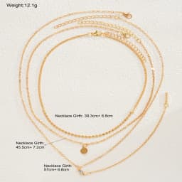3Pcs/Set MultiLayer Round Disco Coin Chain Necklace for Women Simple Gold Color Pendant Necklaces Set Trendy Party Jewelry Gifts