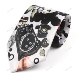 Vintage Art Oil Graffiti Print Tie Soft Touch New Design 8.5cm Imitation Silk Tie Casual Wedding Party Tie Gift Accessories