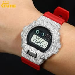 DW-6900 Series Moissanite Watch Case S925 Sterling Silver Iced Out Bezel For Men's Hip Hop Jewelry Watch Accessories