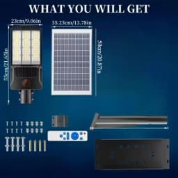 Solar Street Lights Outdoor Motion Sensor Light 8000W 800000LM 6500K Solar Security Flood Lights Solar Lamp for Yard, Road