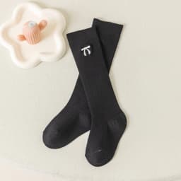 Spring Autumn Girls Knee High Socks Cotton Bow Embroidery Socks for 3-12Y Kids Solid Color Sweet Long Tube Stockings