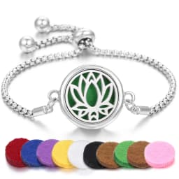 Tree of Life Aromatherapy Bracelet Open Lockets Bangle Essential Oil Diffuser Bracelet Adjustable Chain Bracelet with 10pcs Pads