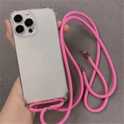 For iPhone 18 17 16 15 14 ProMax Crossbody Necklace Cord Lanyards Transparent Case For iPhone 11 12 13 Pro Max XS XR Soft Cover
