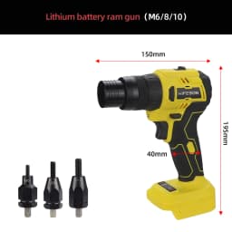 HIFESON Electric Rivet Gun Rechargeable Automatic Rivet Nut Gun Riveting Tool Nut Head M3-M10 Without Battery