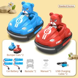 2.4G Bumper Battle RC Car with LED Music Ejecting Plush Toys Parent-Child Competitive Racing Game for Boys Kids Outdoor Toys