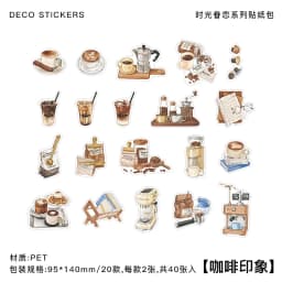 4style 40pcs Vintage Dark Art PET Stickers Creativity Decorative Diary Album Scrapbooking Collage material Junk Journal Supplies