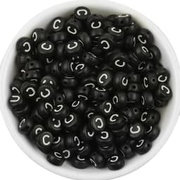 7x3.5mm Black Acrylic Beads Flat Round Pick Letters Loose Alphabet Spacer Beads Supplies For Jewelry Making Bracelets Accessory