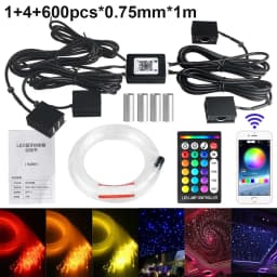 RGBW 1/2/4/6/8 split machine 2400x household car roof starry sky light kit roof fiber optic ceiling