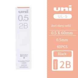 Japanese Stationery Uni UL-S Automatic Lead Anti-Fouling Thickened Black Non-Breakable Student Pencil Lead 0.3/0.4/0.5/0.7/0.9mm