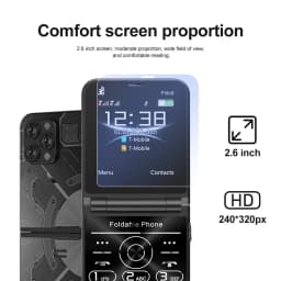 Low Price Sale SERVO Flilo9 3G Flip Mobile Phone 2 SIM Card Speed Dial Blacklist Call Record FM Radio 2.6inch Fold Cellphone MP4