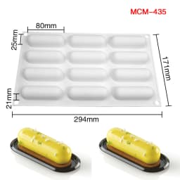 Oval Long Strip Mousse Cake Mold Silicone Pastry Mold For Sweets Cake Forms Tray DIY Homemade French Sweets Baking Mould