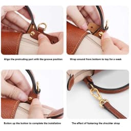 Leather Replacement Crossbody Bag Strap For Longchamp Mini Bag Shoulder Strap Without Punching Modification Bag Accessories