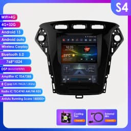 Hizpo 9.7 inch Android 14 For Ford Mondeo Mk4 Galaxy A/C 2007-2010 Car Radio Multimedia Video Player GPS 4G Wireless Carplay DSP