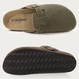 Comwarm Buckle Clogs For Women Men New Genuine Suede Clogs with Arch Support Soft Cork Footbed Mules Fashion Thick Beach Sandals