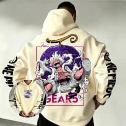 One Piece Gear 5 Luffy Devil Fruit Hoodie 2026 New Japanese Anime Fashion Y2K Casual Sportswear Men's Couple Hooded Sweatshirt