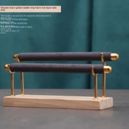 Solid Wood Base Multi-Layer Ring Display Rack with Removable Metal Sponge Stick Ring Holder for Jewelry Storage Organization