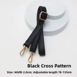 New Yu Black Leather Bag Strap Single Shoulder Crossbody Bag Long Strap School Bag Backpack Accessories Women's Bag Belt