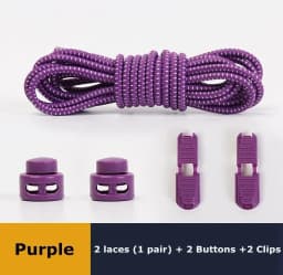 New1 Pair No Tie Shoelaces 1 Second Fast Round Plastic Lock Elastic Shoelace Suitable for All Sports Shoes Accessories Lazy Lace